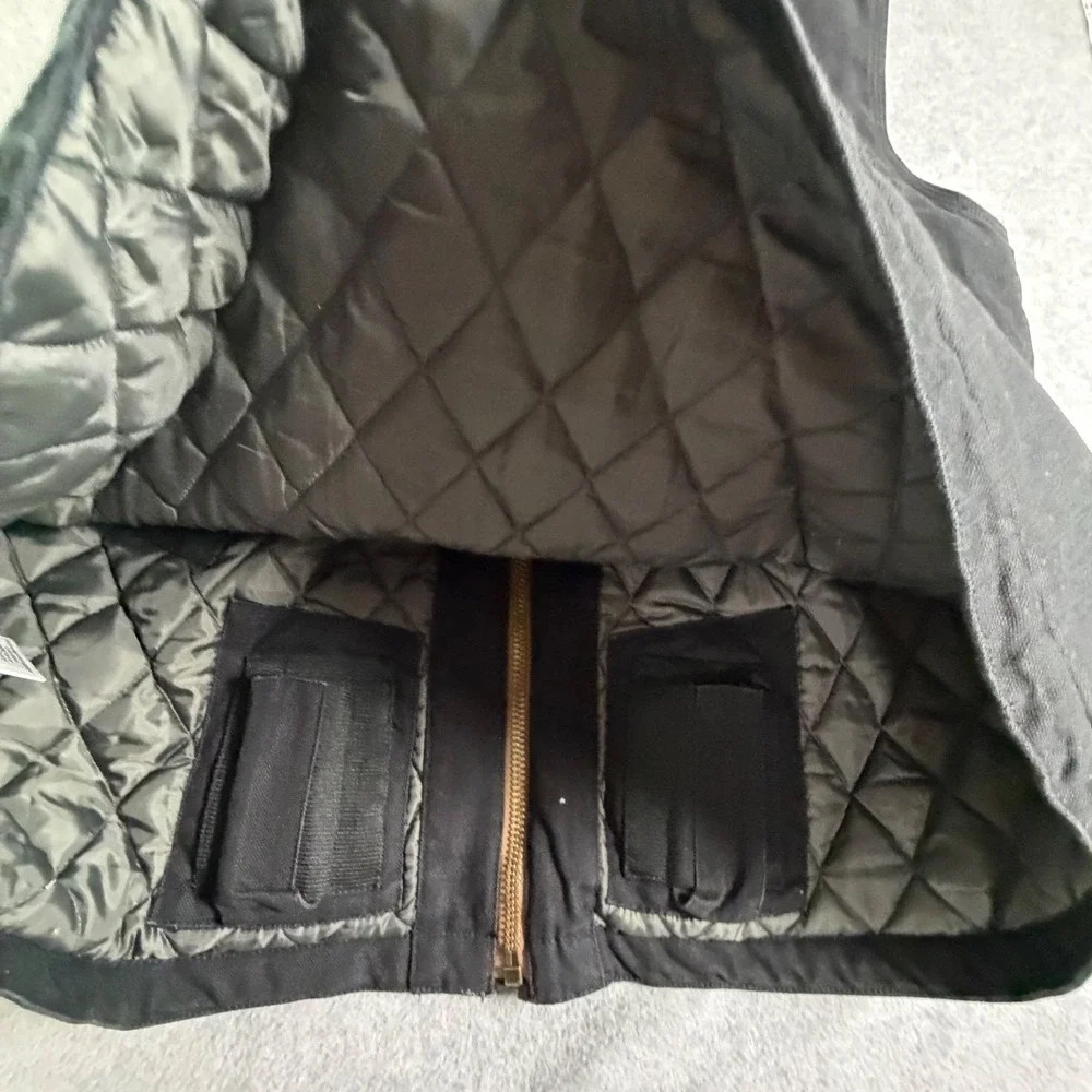 Venado Heavy Canvas Utility Work Vest Quilted Black Ranch Heritage XL, rugged
